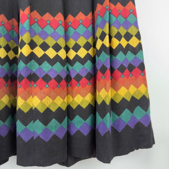 NINA RICCI Boutiqueโ Paris VTG Wool Academia Office Pleated Boho Print EU 38 / M - Picture 10 of 12